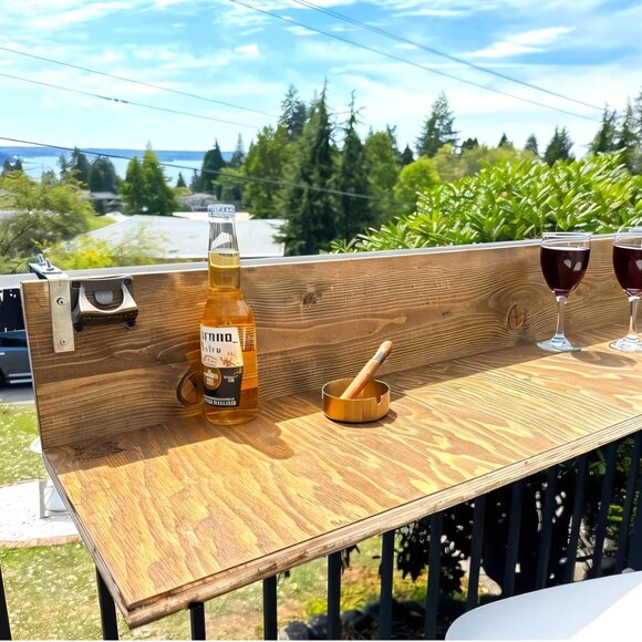 Balcony Table Wood Patio Bar Table - Picture 1 of 3